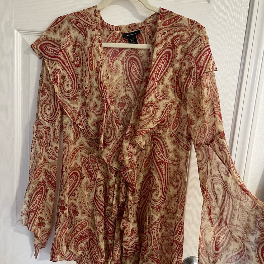 100% Silk Ruffle blouse